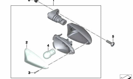 Vidrio de indicador de dirección delantero OEM 63137707957 para motos BMW G 650 X (K15). Original BMW Motorrad.