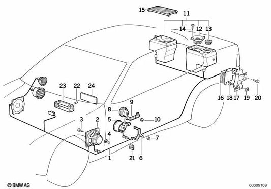 HIFI -Systemverstärker für mehrere BMW -Modelle (OEM 65128357638). Original BMW