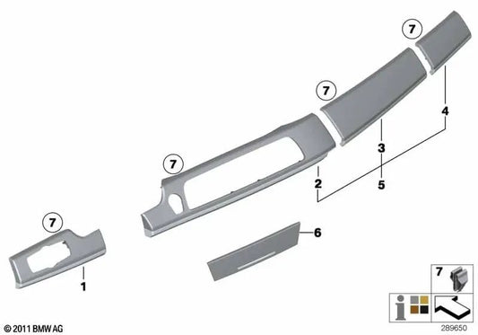 Bois d'embelliage gauche en bois Shinine pour BMW F01, F02, F04 (OEM 51459112755). BMW d'origine.
