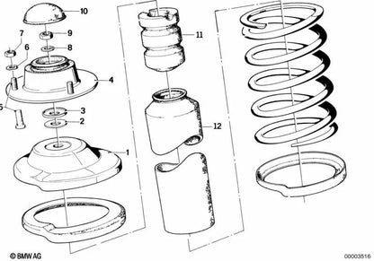 Rolamentos de suporte para BMW 3 E21 Series (OEM 31331110195). BMW original.