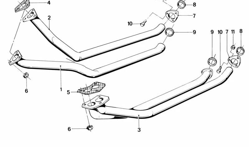 Tubo de escape delantero OEM 18111175381 para BMW E12 535i y BMW E24 635CSi (todas las versiones). Original BMW.