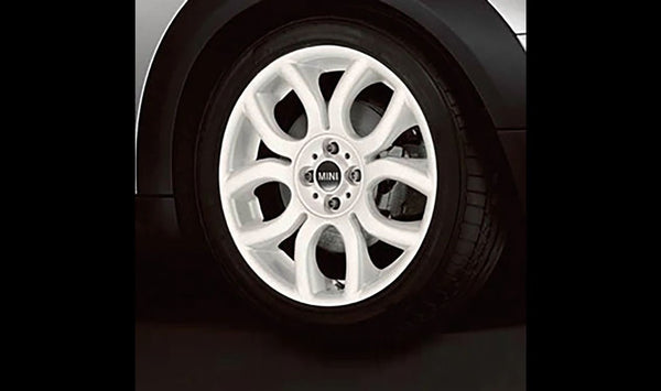 Llanta Flame Spoke 97 plata 17" OEM 36116775801 para MINI R50, R53, R56, R55, R52, R57, R58, R59… y más. Delantera y trasera. Original MINI.