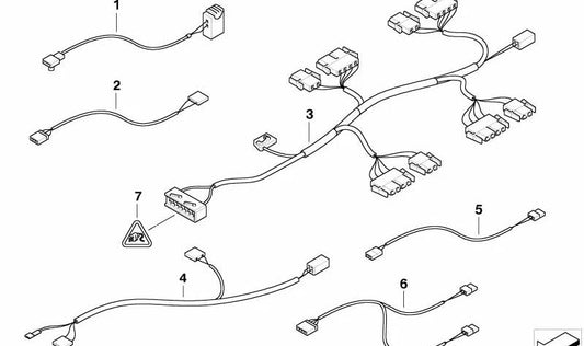 Cableado puerta lado conductor OEM 61117000523 para BMW E53. Original BMW.