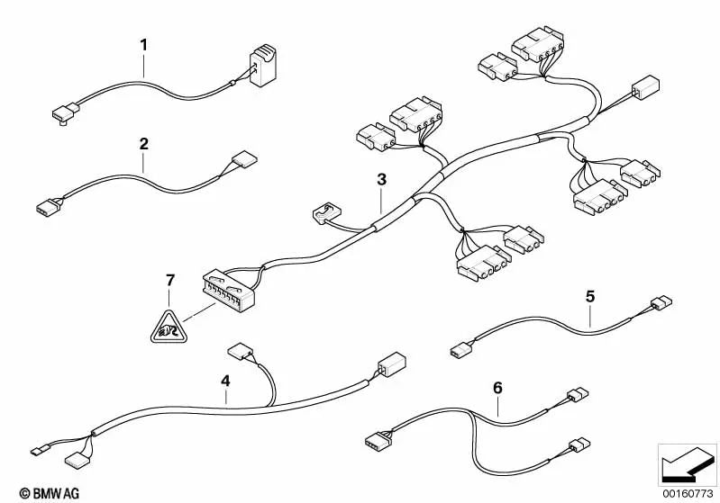 Cabo lateral do passageiro Conjunto para BMW E46, E53 (OEM 52108226434). BMW original