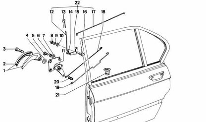 Cubierta izquierda OEM 51211803751 para BMW E10, E12, E21, E24. Compatible con modelos 114, 1502, 1600, 1602, 2002, 2500, 2800, 525, 528, 630CS, 633CSi. Pieza original BMW.