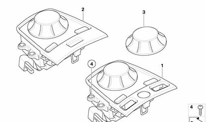 Botón para controlador iDrive OEM 61316920755 para BMW E65, E66. Original BMW.