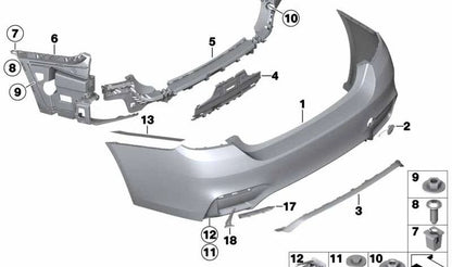 Guia central OEM 51127432637 para BMW F32, F33, F36. BMW original.
