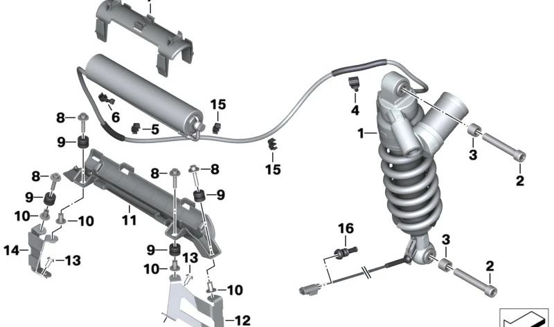 Separador de mangueira de freio OEM 34327675533 para BMW Motorrad K 1200 S, K 1200 R, K 1600 GT, GTL e GTL Exclusivo. Compatível com modelos de 2004 a 2027. BMW Motorrad original.