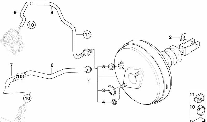 Tubería de vacío OEM 34336759932 para BMW E85. Original BMW.