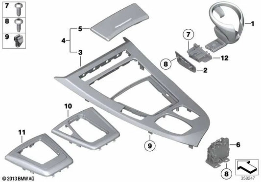 Fineline Central Console Deckung in Anthrazit für BMW Z4 E89 (OEM 51169181441). Original BMW.
