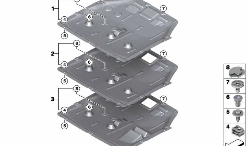 Apantallado compartimiento motor OEM 51758491847 para MINI F56 BEV, F56 BEV LCI, Cabrio F57 BEV... y más. Original MINI.