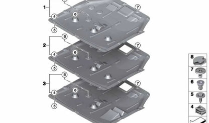 Apantallado compartimiento motor OEM 51758491847 para MINI F56 BEV, F56 BEV LCI, Cabrio F57 BEV... y más. Original MINI.