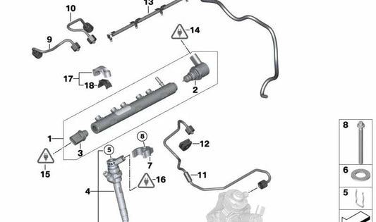 Pipe de haute pression OEM 13537797884 pour BMW E81, E82, E87, E88, E90, E91, E92, E84. BMW d'origine.
