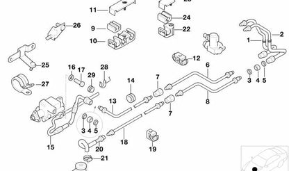 Tubo de presión OEM 32411092274 para BMW E38. Original BMW.