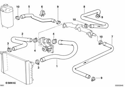 Manguera de Agua para BMW E39, E38, E31 (OEM 11531741404). Original BMW.