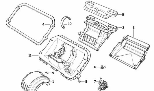 Tapa del sistema de calefacción OEM 64118390331 para BMW E36 316i (Modelos BE11, BE12, BE21, BE22, CA11, CA12, CA21, CA22, CA71, CA72). Original BMW.