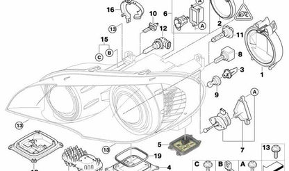 Centralita luz Xenón OEM 63117356250 para BMW E92, E93, F06, F12, F13, E83, F25, E70 y MINI R55, R56, R57, R58, R59, R60, R61. Original BMW y MINI.