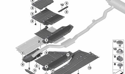 Cubierta lateral derecha inferior OEM 51757340778 para BMW F90, G30, G31. Compatible con M5, 518d y más versiones según año y motorización. Pieza original BMW.