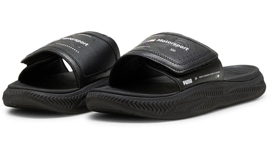 Chanclas BMW M Motorsport Softride Slide OEM 80195B31984 para uso casual. Unisex, con logo BMW M y Puma, en color negro y suela cómoda. Original BMW. No es pieza mecánica, apto para cualquier fan de BMW.