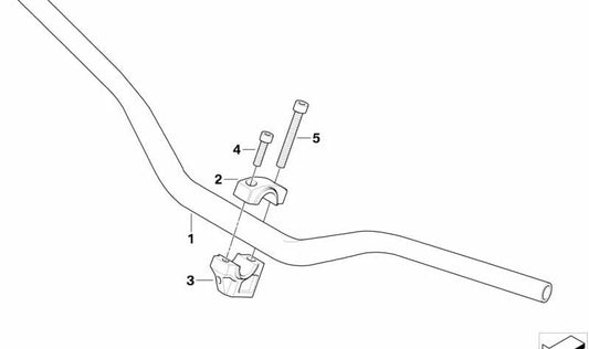 Estribo de sujeción inferior OEM 31427711323 para motos BMW G450X (K16). Original BMW Motorrad.