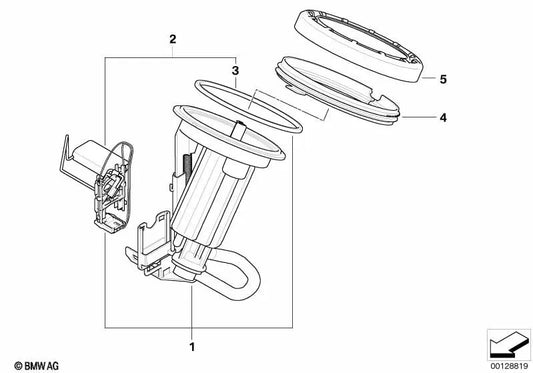 Pumping unit with fuel level gauge left for BMW E60, E60N, E61, E61N, E63N, E64N (OEM 16146765827). Original BMW