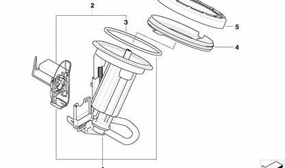 Filtro de combustible con regulador de presión OEM 16117373525 para BMW E60, E61, E63, E64. Original BMW.