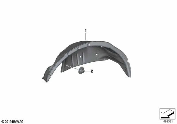 Aislamiento acústico del paso de rueda trasero derecho para BMW Z4 G29 (OEM 51487456428). Original BMW.