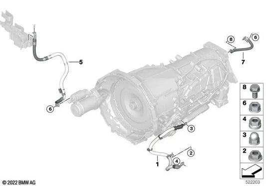 Erdkabel für die BMW 5 G60 -Serie, 7 G70 -Serie (OEM 12425A121F3). Original BMW
