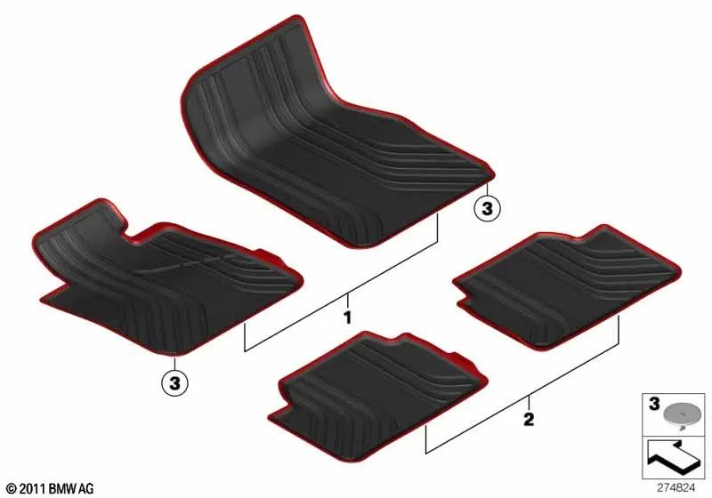 Carombrilhas todos os tempos frontais para BMW F32, F33, F36, F82, F83 (OEM 51472285311). BMW original.