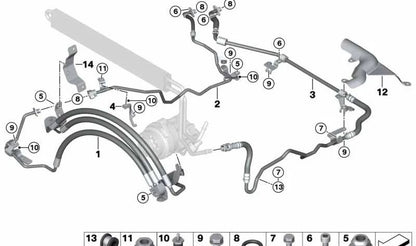 Junta tórica OEM 32416788696 para BMW F07, F10, F11, F06, F12, F13, F01, F02, F04, E70, F15, F85, E71, F16, F86. Recambio original BMW para sistema de dirección asistida.