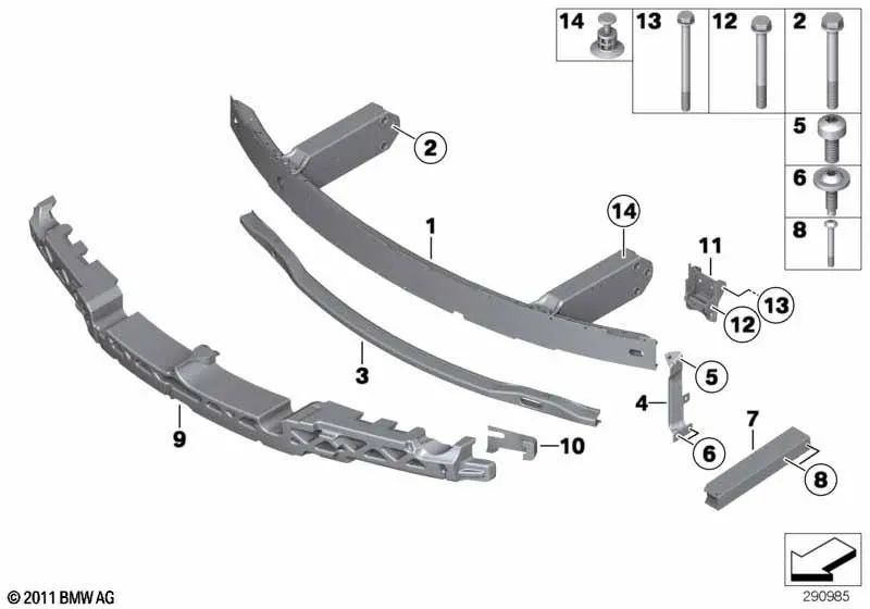 Oberer Puffer für BMW 6 F06 -Serie, F12, F13 (OEM 51117211488). Original BMW