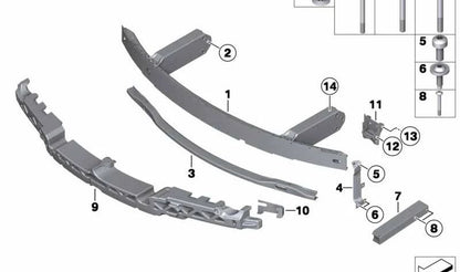 Refuerzo paragolpes delantero inferior izquierdo OEM 51118051469 para BMW F06, F12, F13. Original BMW.