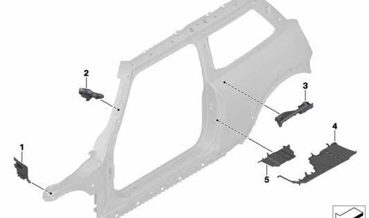 Cubierta exterior pilar B derecha OEM 41007287638 para MINI F56 (Cooper, Cooper S, One) modelos 2013–2024. Recambio original MINI.