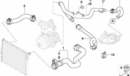 Manguera de refrigerante OEM 11532248058 para BMW X5 E53. Original BMW.
