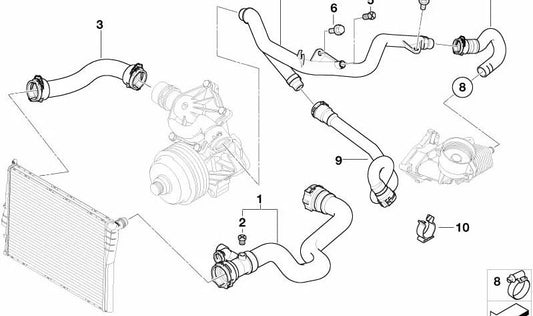 OEM refrigerant hose 11537789403 for BMW X5 E53 3.0D (FB71, FB72, FB81, FB82). Original BMW.
