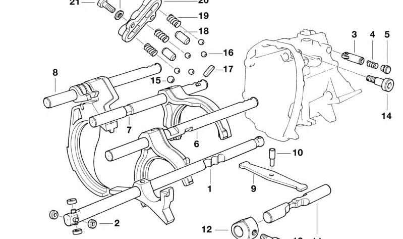 Guía de selector de marcha OEM 23311228388 para BMW E87, E36, E46, E34, E39, Z3, E85. Original BMW.