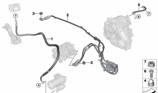 Cable de arranque positivo B+ OEM 12428476014 para BMW G30, G30N, G31, G31N, G32N. Original BMW.