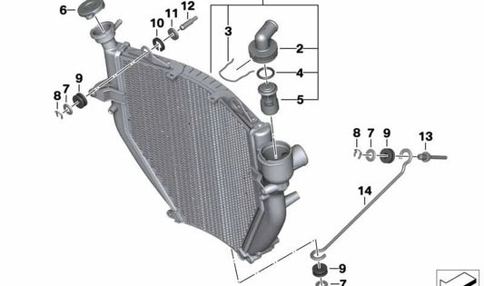 Cierre de tapa radiador OEM 17117695413 para motos BMW K1200S, K1200R, K1300GT... y más. Original BMW Motorrad.