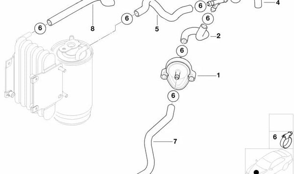 Manguito de admisión de aire OEM 13537790812 para BMW E39. Original BMW.