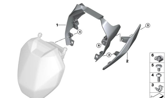 CENTRAL FARO COATING OEM 46638382579 FOR MOTORCYCLES BMW R 1250 R, R 1200 R. ORIGINAL BMW MOTORRAD.