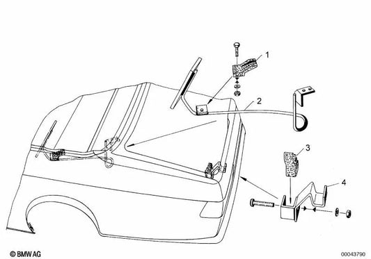 Suporte à Hardop esquerda para a série BMW 3 E21 (OEM 54210006047). BMW original