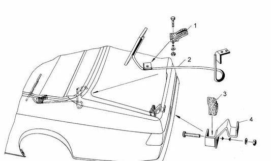 Suporte direito para o OEM de telhado duro 54210006048 para BMW E21 (inclui Baur Top Cabriolet). Substituição original da BMW.