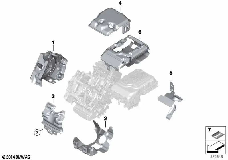 Intake System Cover Cap for BMW i I01, I01N (OEM 17738535503). Original BMW.