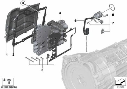 Tampa do módulo mecatrônico para BMW E82, E88, F87, F80, F82, F83, F10, F06, F12, F13, E89 (OEM 28608064572). BMW originais.