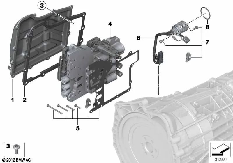 Assembly set of cable harness for BMW E82, E88, F87, F87N, E90, E90N, E92, E92N, E93, E93N, F80, F80N, F82, F82N, F83, F83N, F10, F06, F06N, F12, F12N , F13 F13N, E89 (OEM 28607842854). Original BMW.