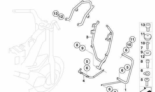 Basisunterteilhalterung OEM 46717688677 für BMW R850R, R1150R, Rockster Motorräder. Original BMW Motorrad.