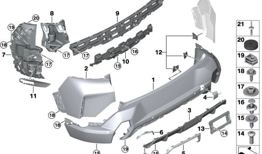 Rear right bumper moulding for BMW XM G09 (OEM 51124A06B94). Original BMW