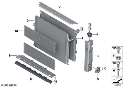 BMW Support Sleeve Series 1 F20, F21, série 2 F22, F23, F87, série 3 F30, F31, F34, F35, F80, série 4 F32, F33, F36, F82, F83 (OEM 17117596923). BMW d'origine