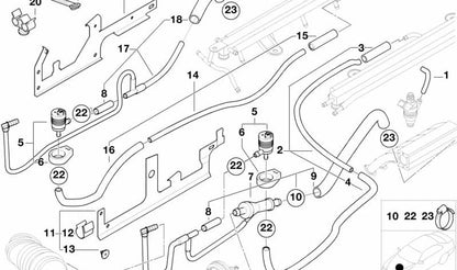 Tubo de admisión con bomba de vacío OEM 13531435603 para BMW E38. Original BMW.