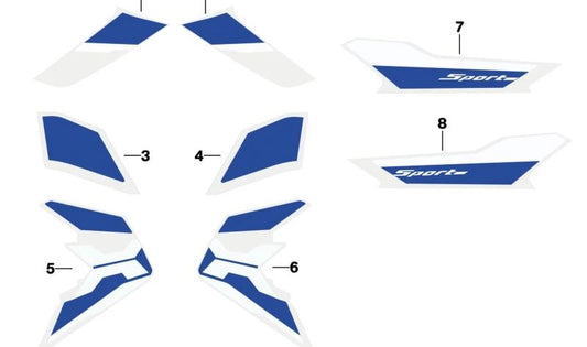 Decorazione del lato anteriore OEM 51147108327 per BMW Motorrad C 400 X (K09) 2021-2024. BMW MOTORAD originale.
